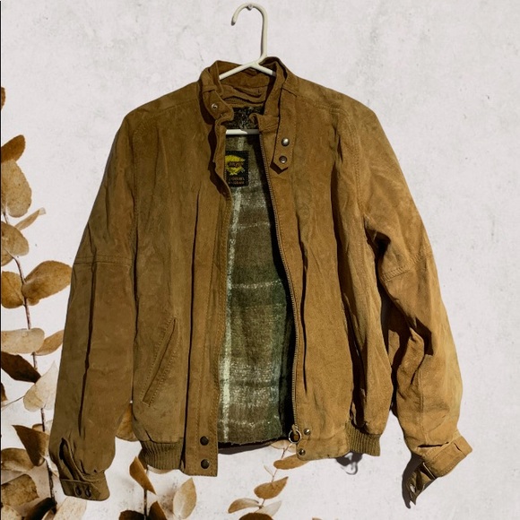 Vntg Fox Run by Little Fox Intl Suede Tan Genuine Leather Jacket - Picture 2 of 10